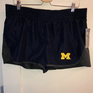 University of Michigan running shorts L 12/14 NWT